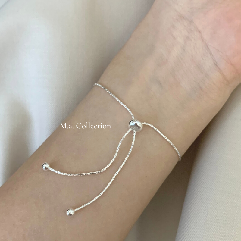 雛菊 925銀抽拉式手鏈