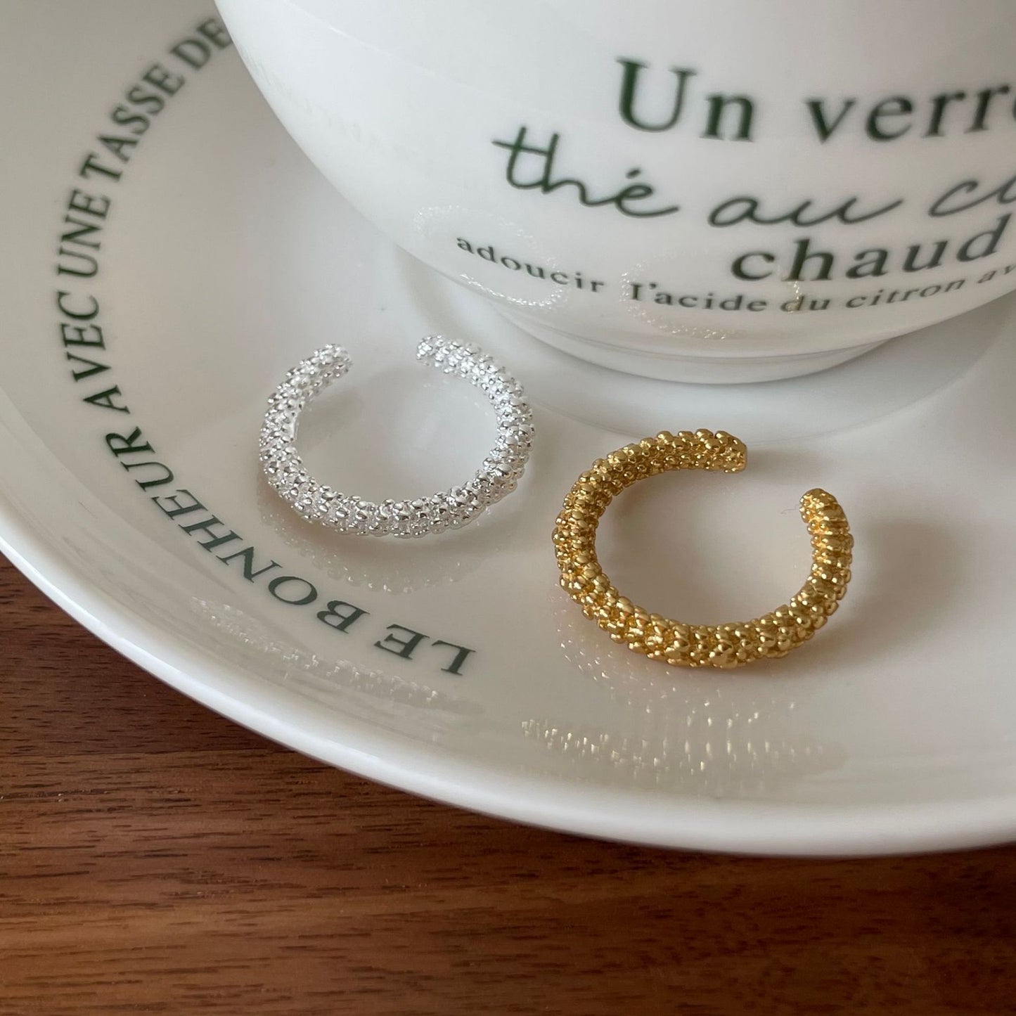 Grainy Open 925 Silver Ring