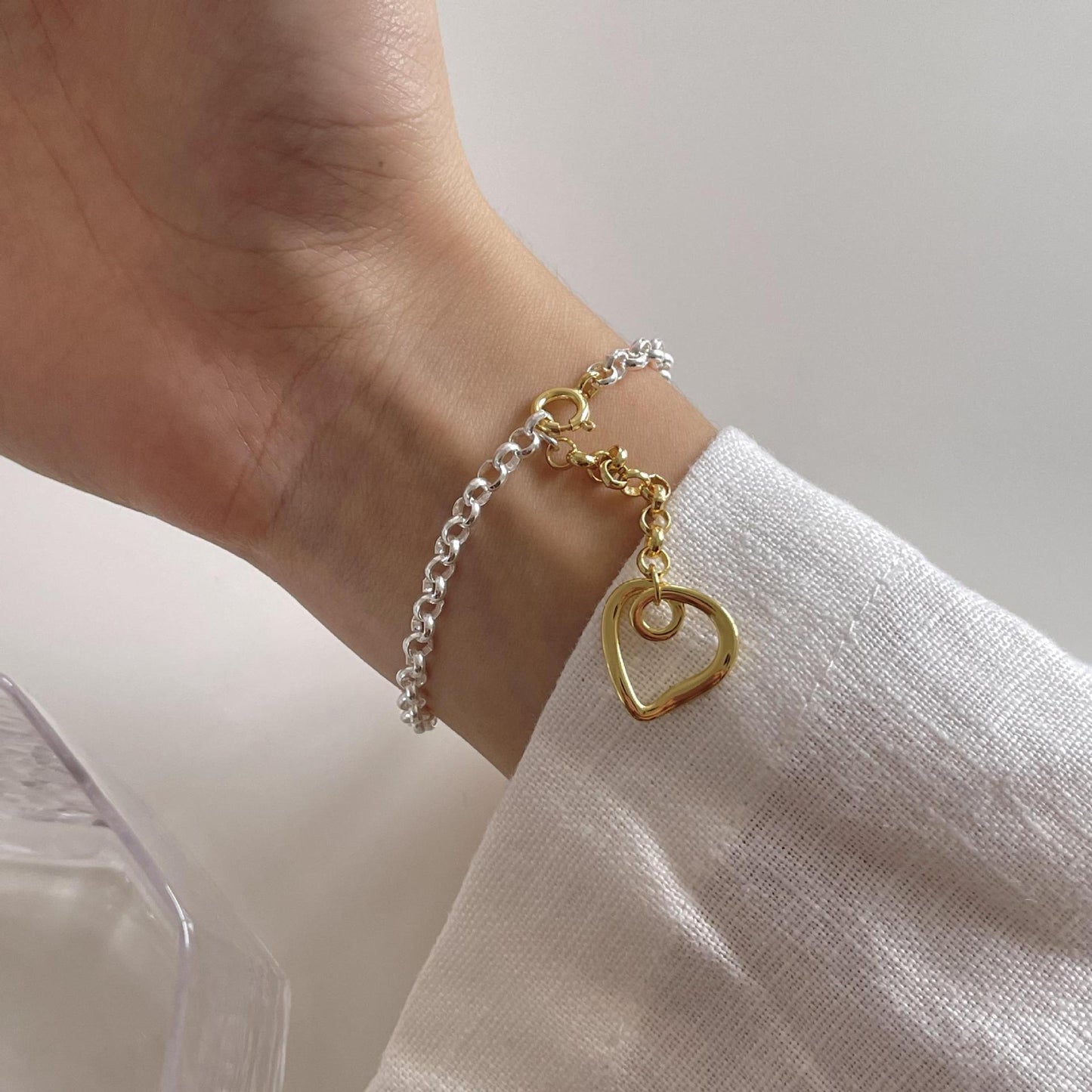 心形吊墜925銀手鏈