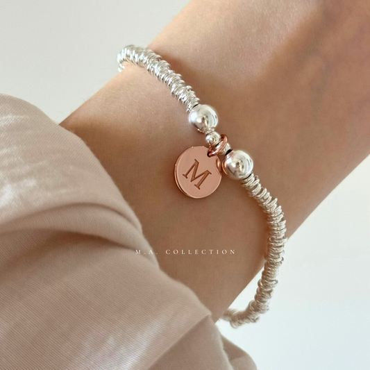 Custom-design silver bead bracelet