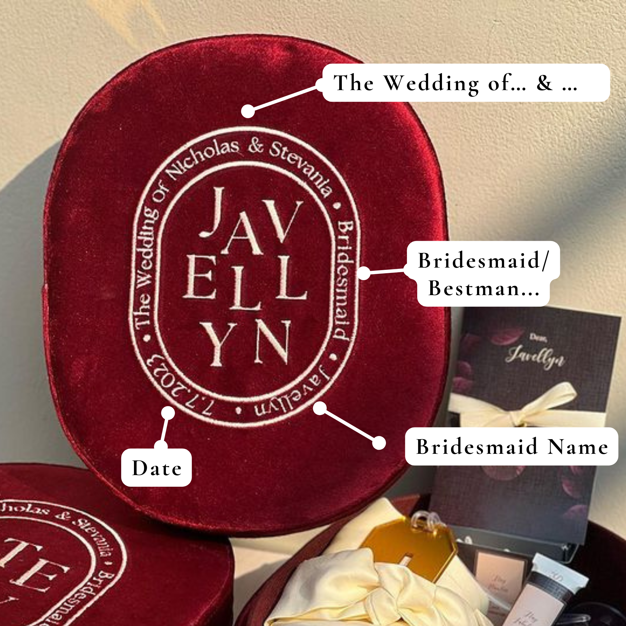 Custom Elegant Oval Velvet Box