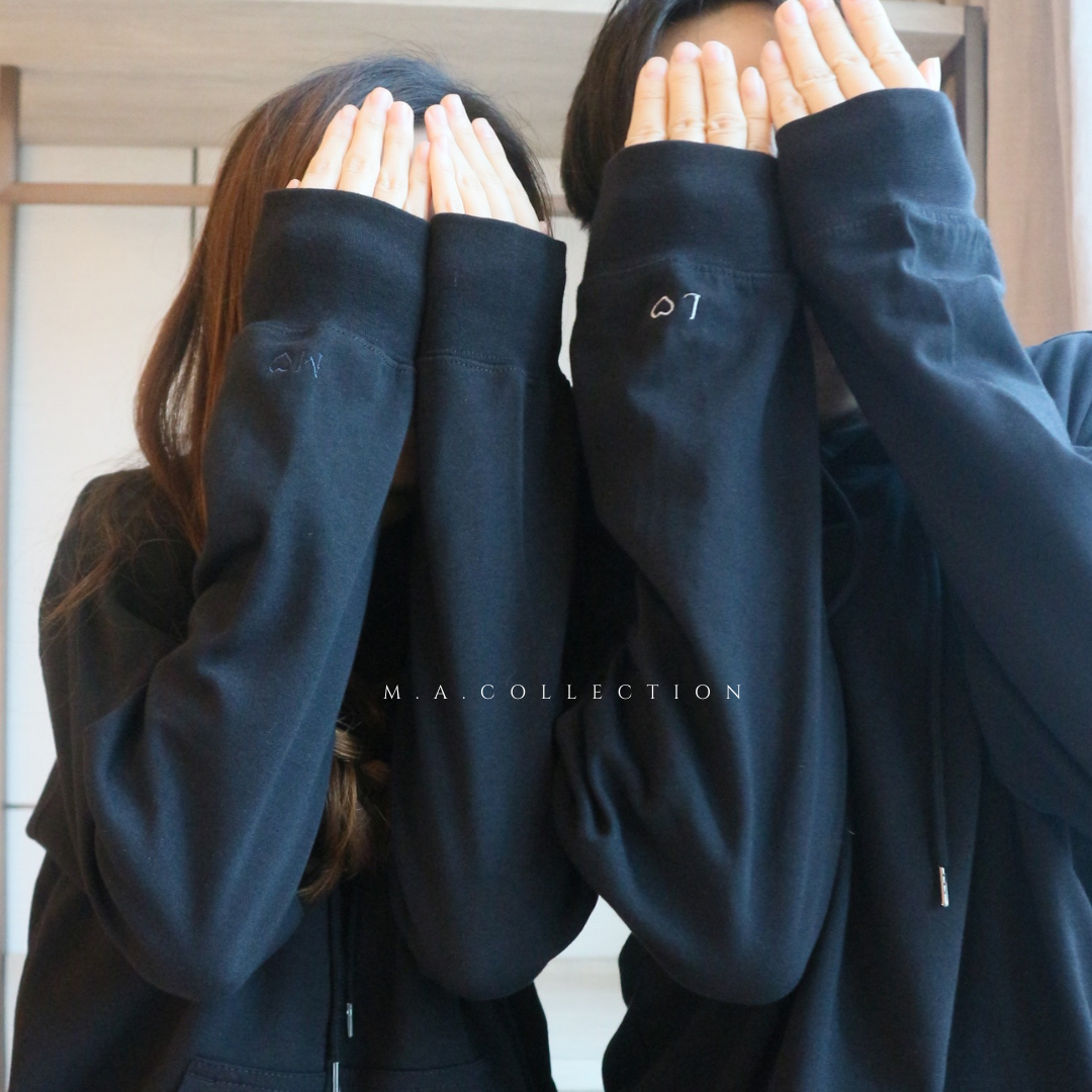 定制刺繡couple hoodies