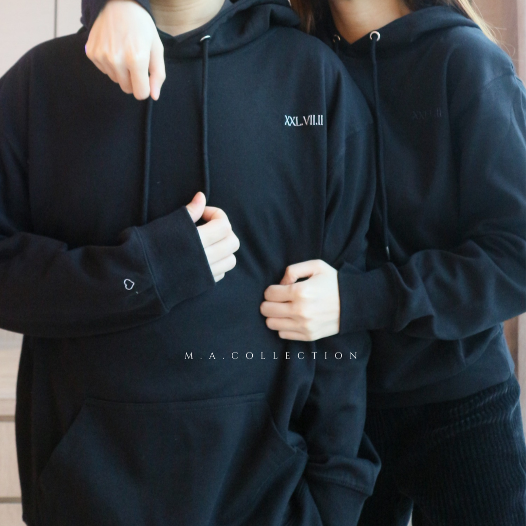 定制刺繡couple hoodies