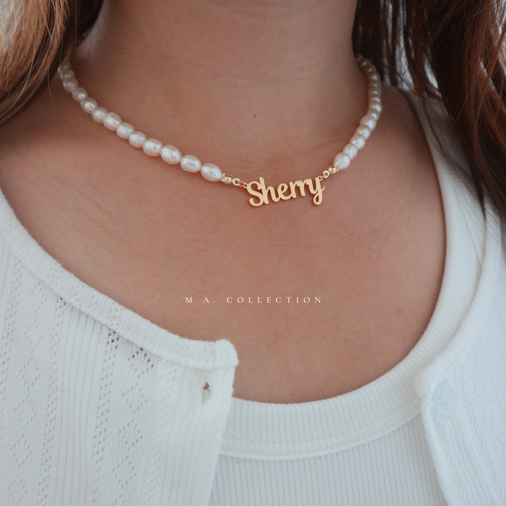 Customized Name Pearl Necklace