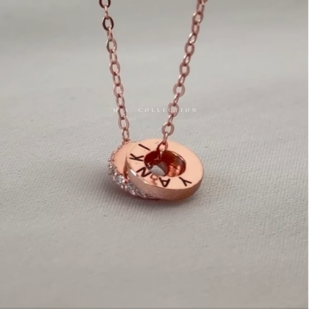 Customized Engraving Rings Necklace
