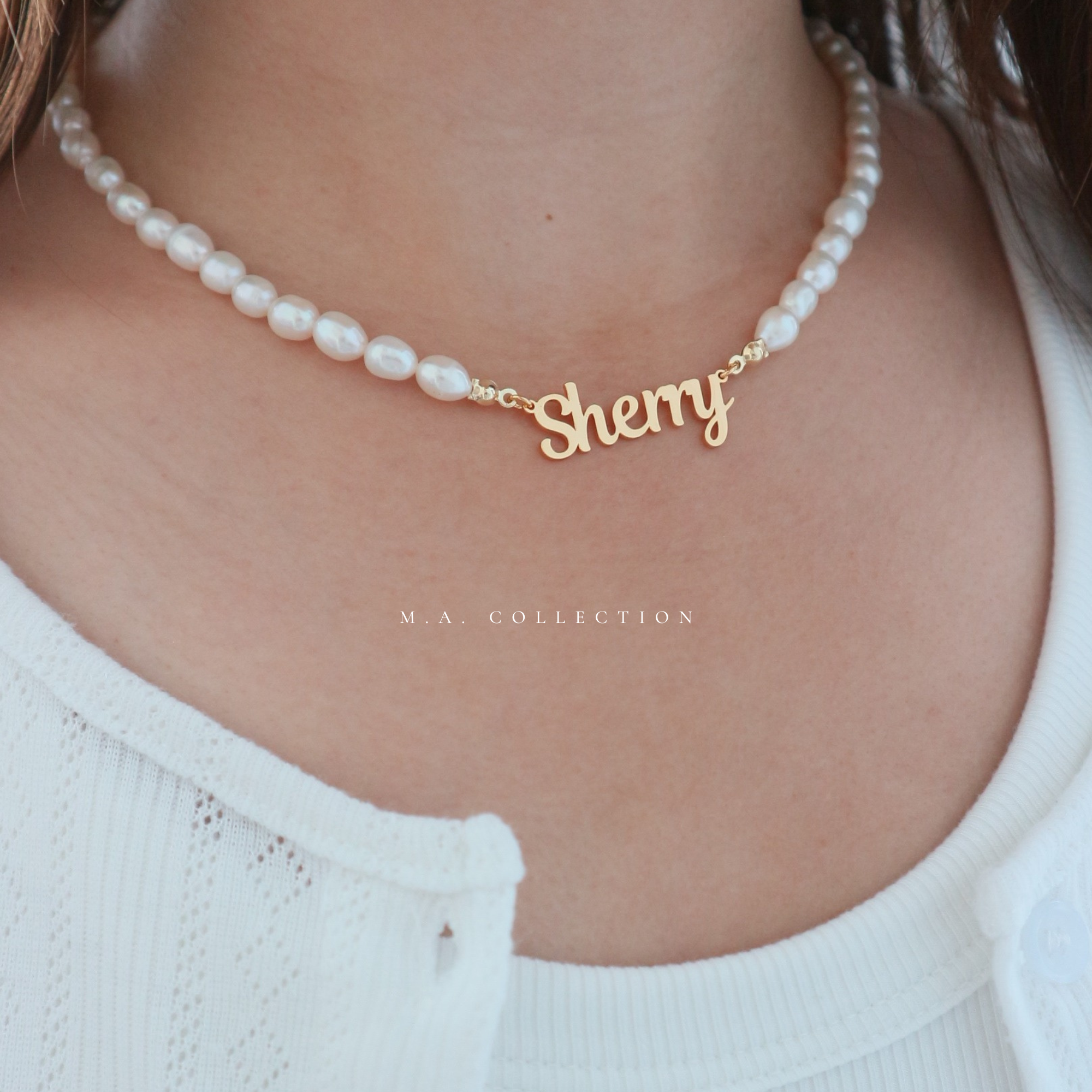 Customized Name Pearl Necklace