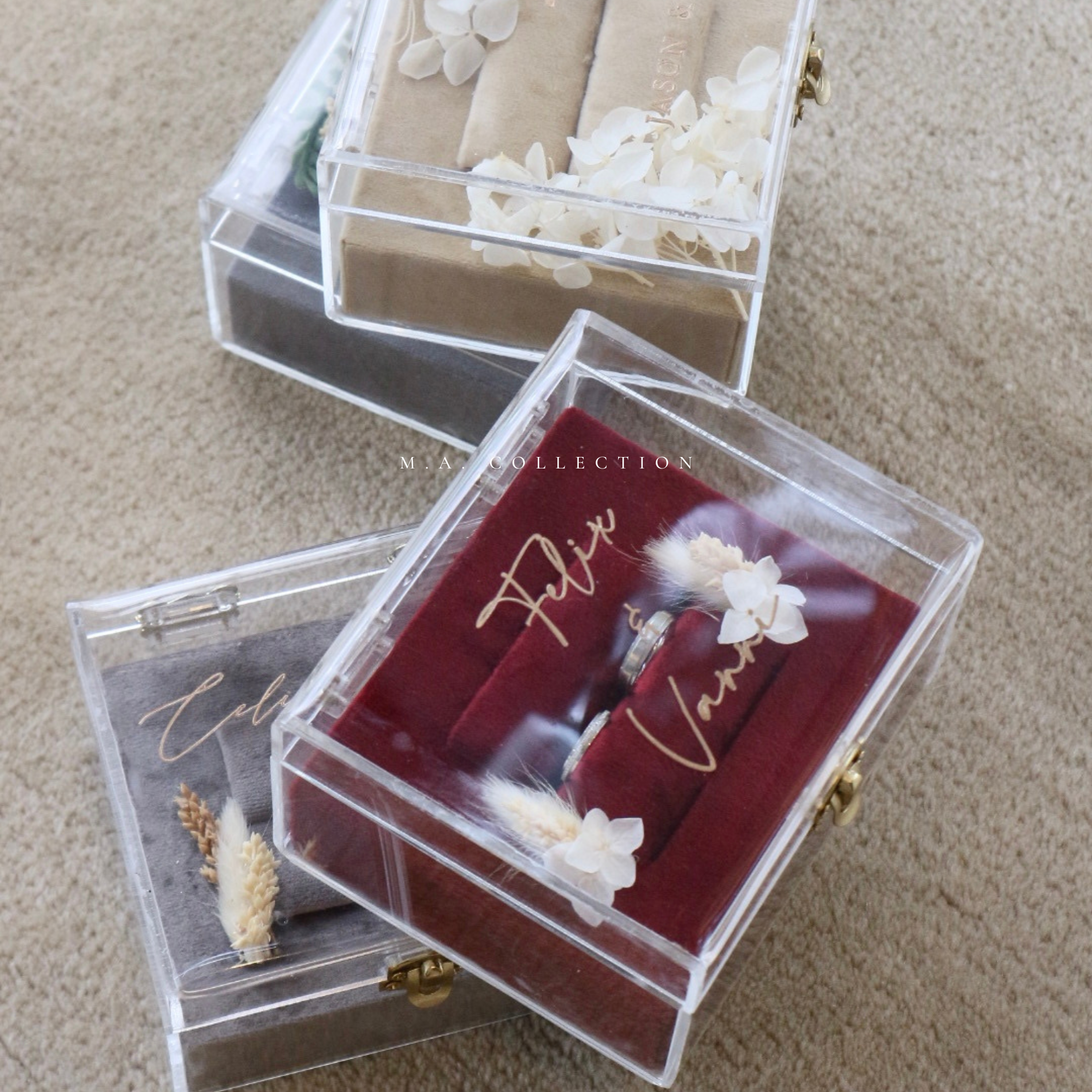 Clear Acrylic Wedding Ring Box