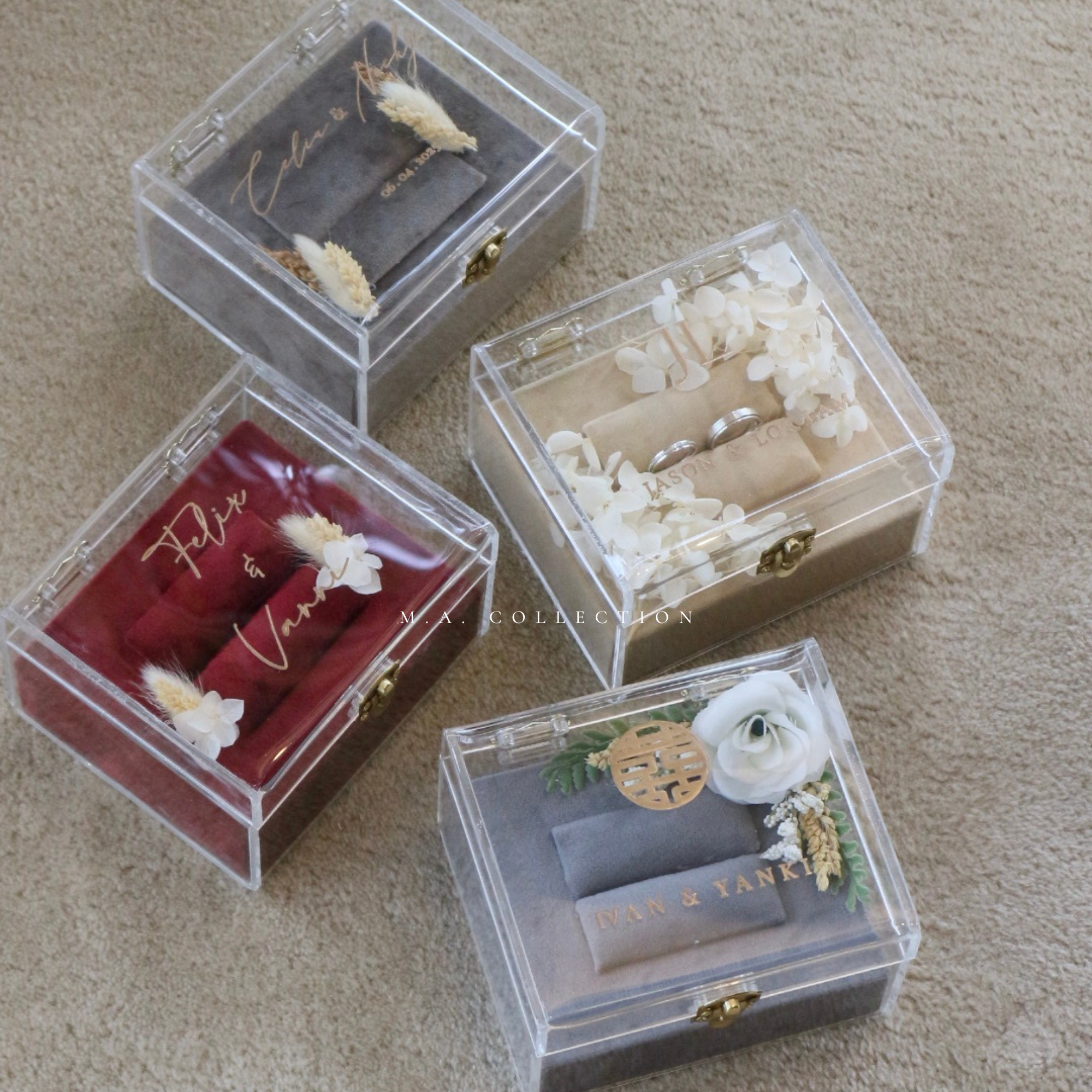 Clear Acrylic Wedding Ring Box
