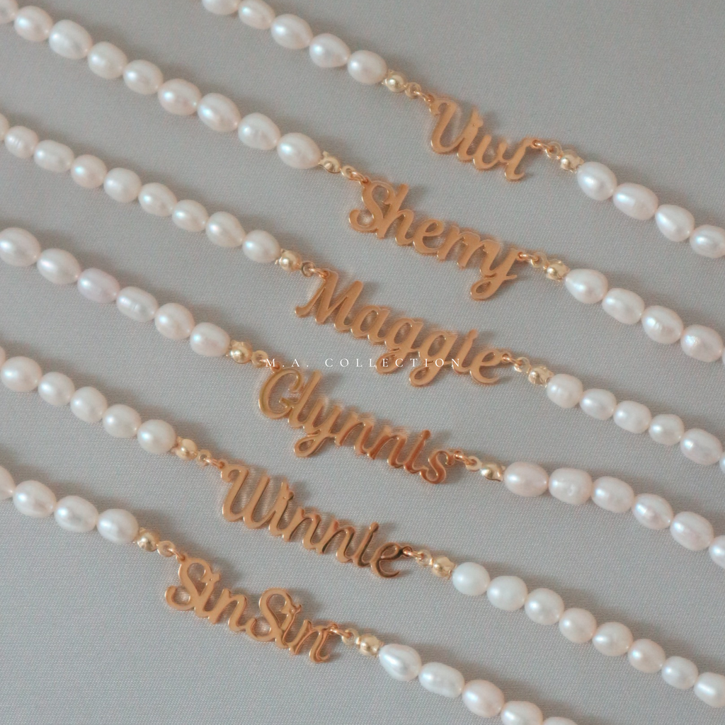 Customized Name Pearl Necklace