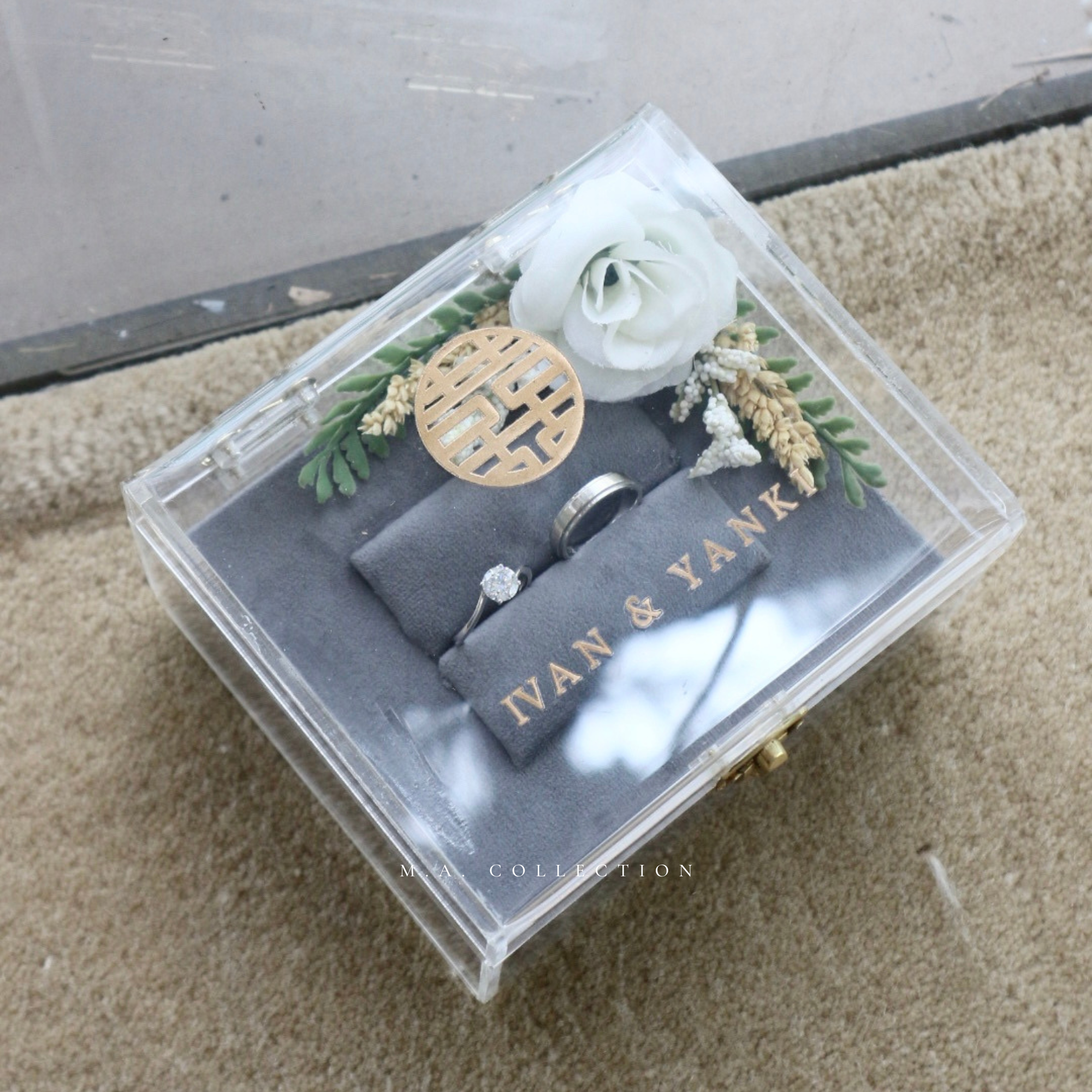 Clear Acrylic Wedding Ring Box