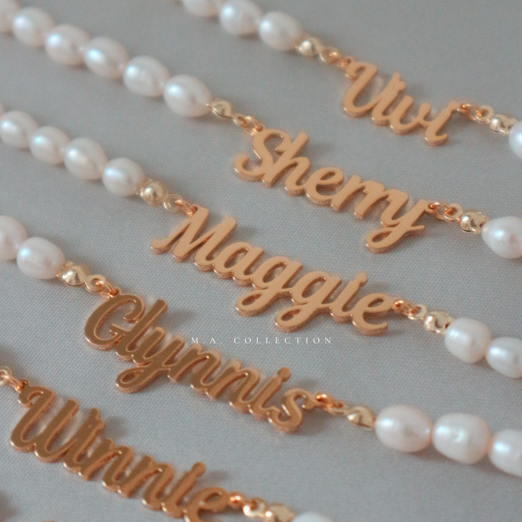 Customized Name Pearl Necklace