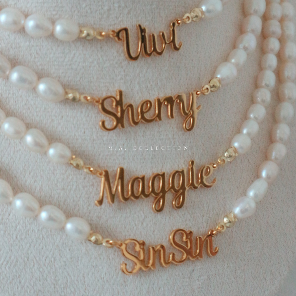 Customized Name Pearl Necklace