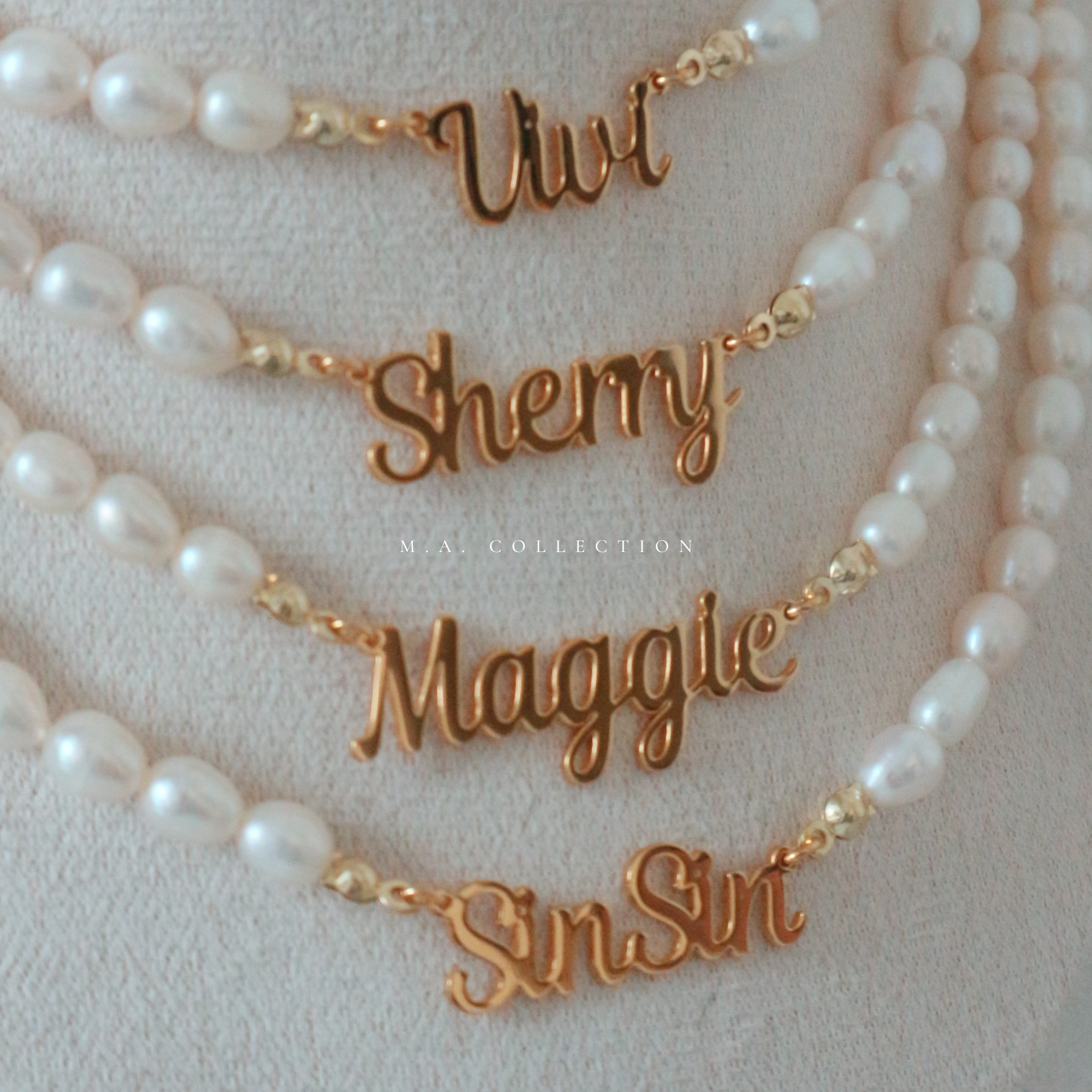 Customized Name Pearl Necklace