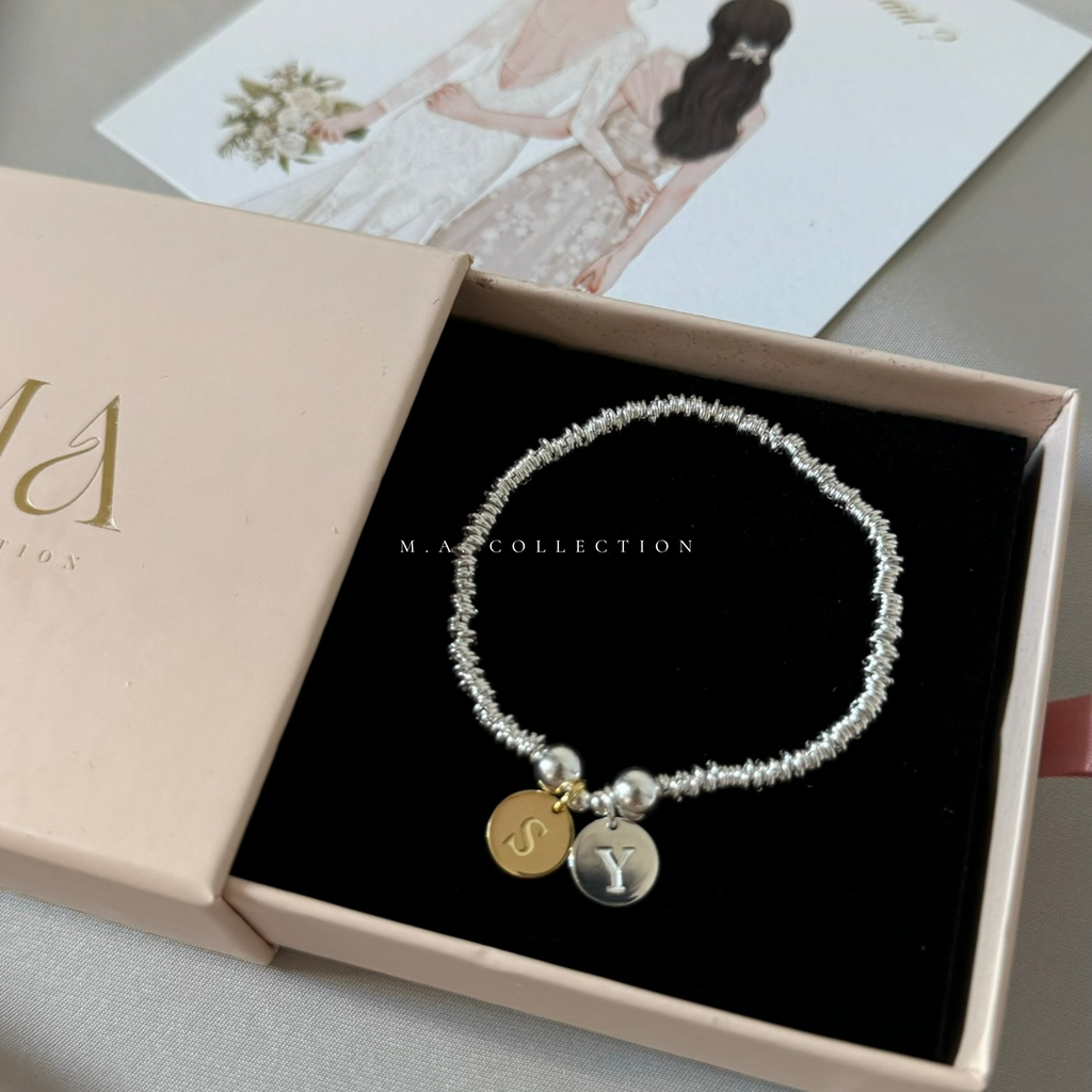 Custom-design silver bead bracelet