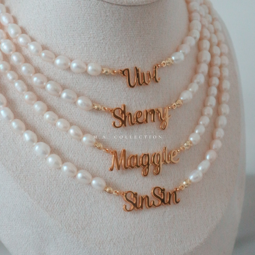 Customized Name Pearl Necklace