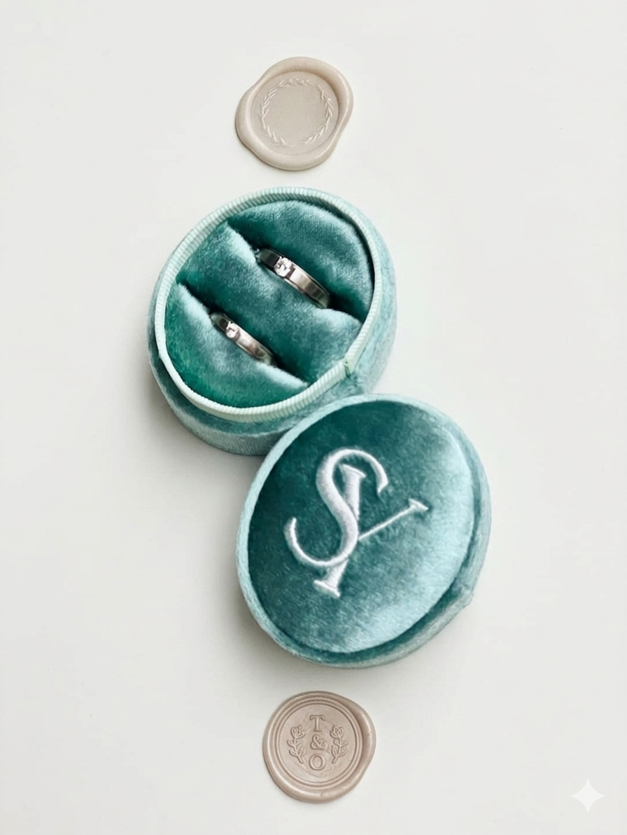 Forever Initial Velvet Ring Box