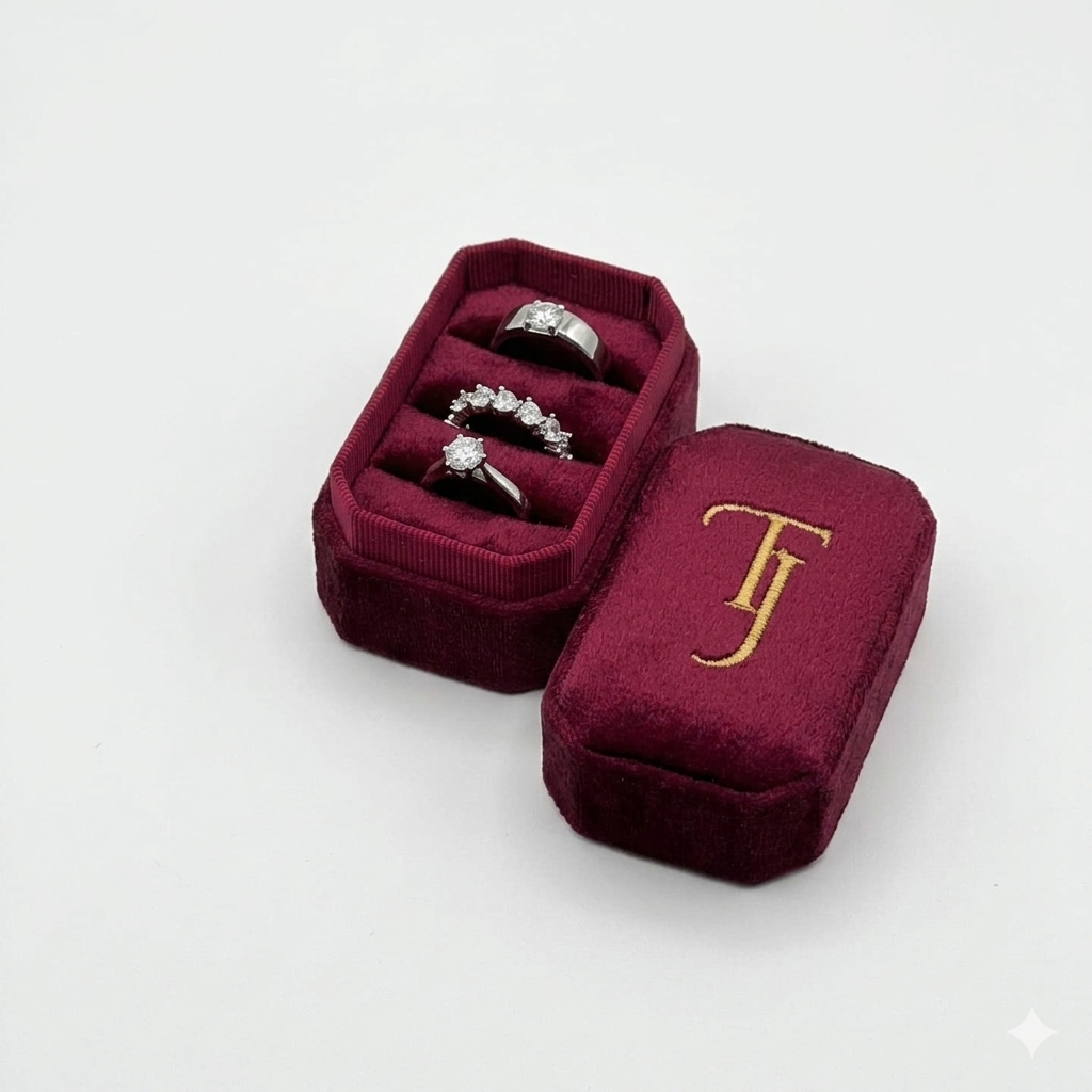 Forever Initial Velvet Ring Box