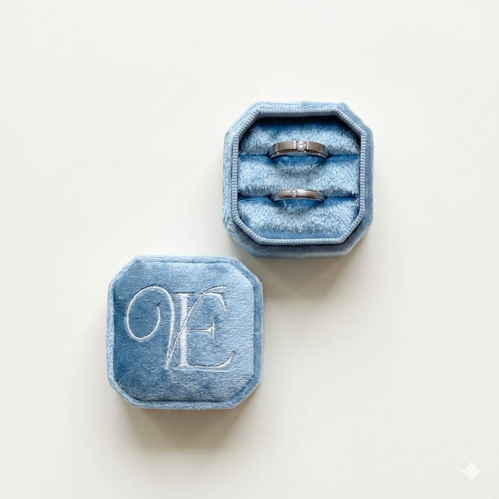 Forever Initial Velvet Ring Box