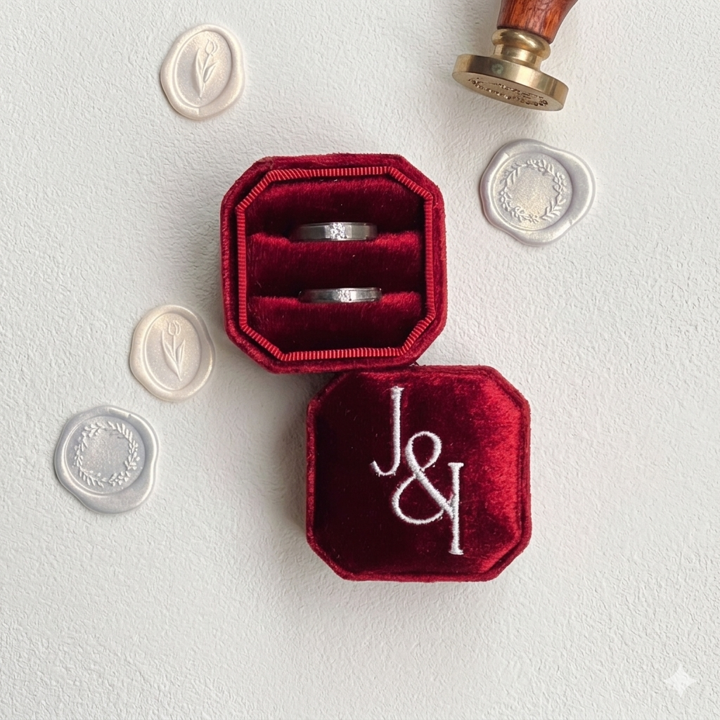 Forever Initial Velvet Ring Box
