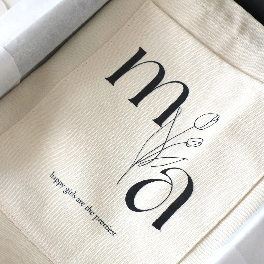 自家設計定制Birth Flowers Tote Bag