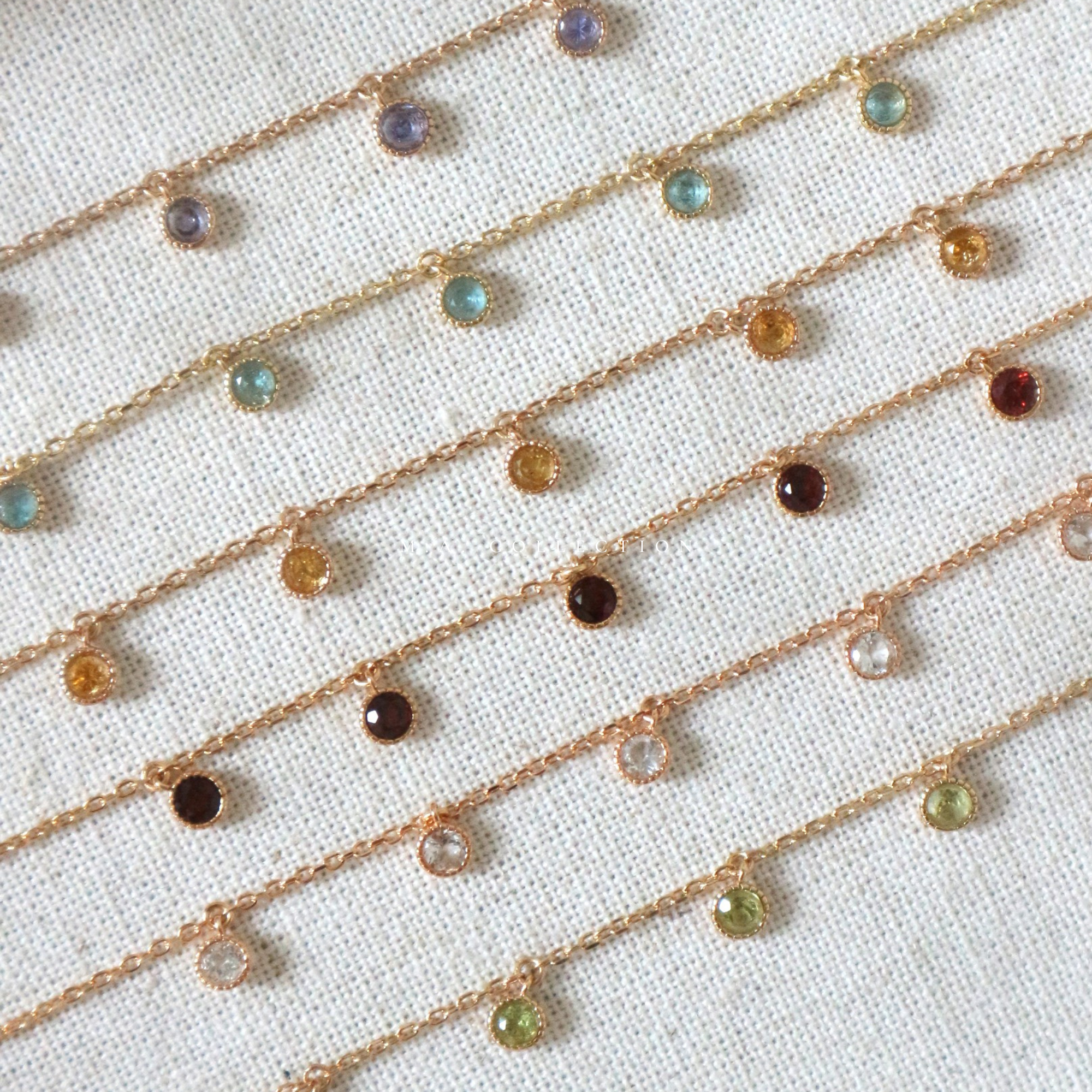 Nature crystal stone 925 silver bracelet