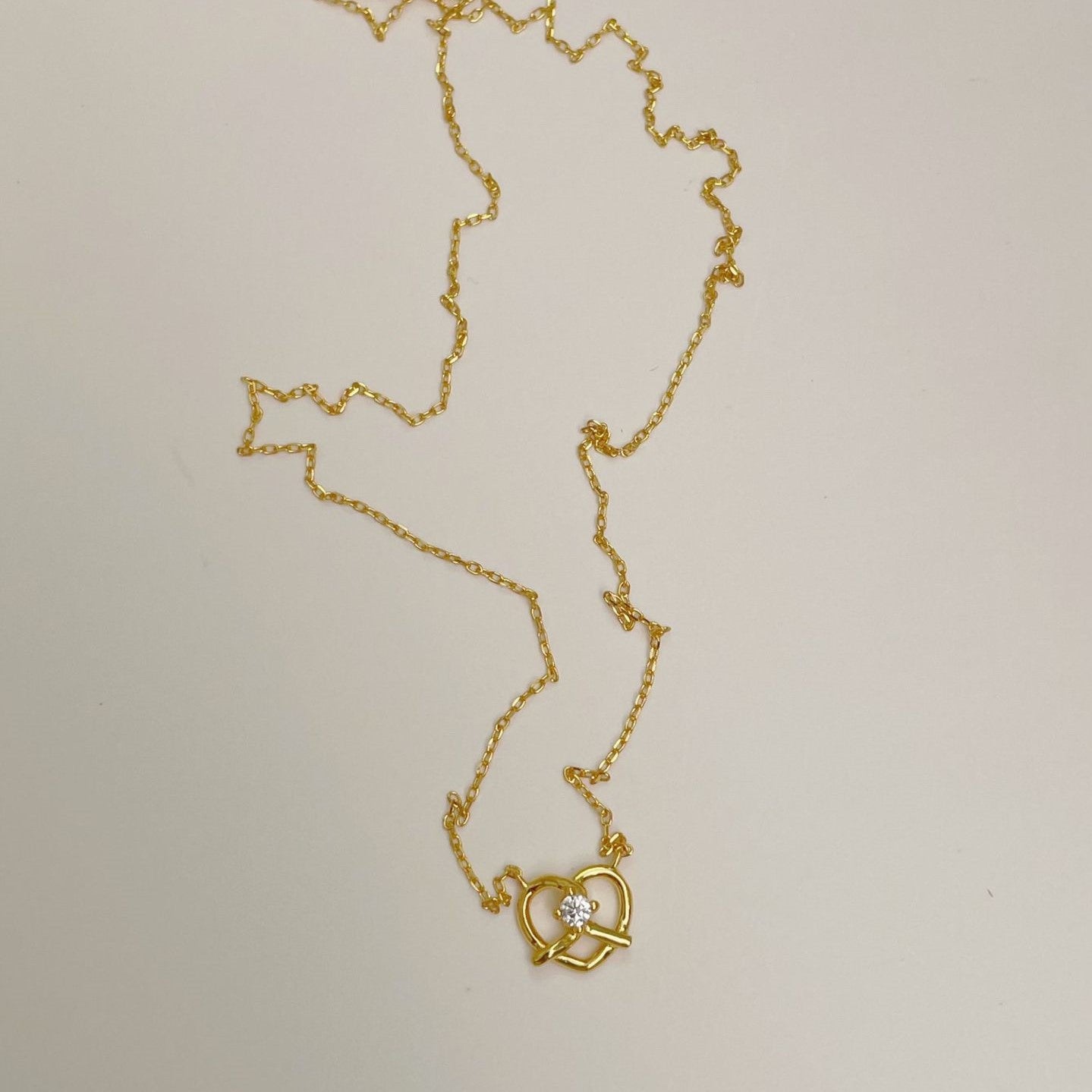 心心交叉925銀頸鏈