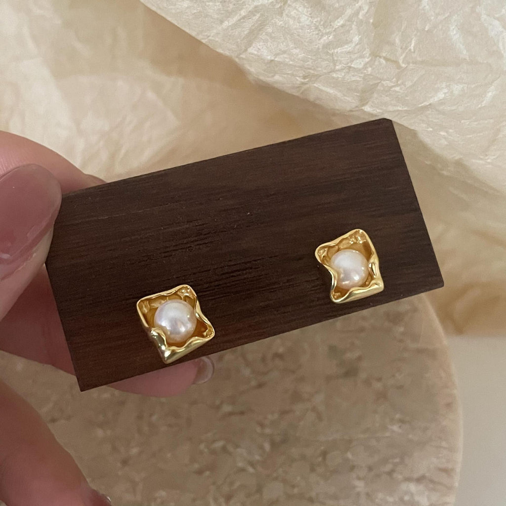不規則珍珠925銀耳環