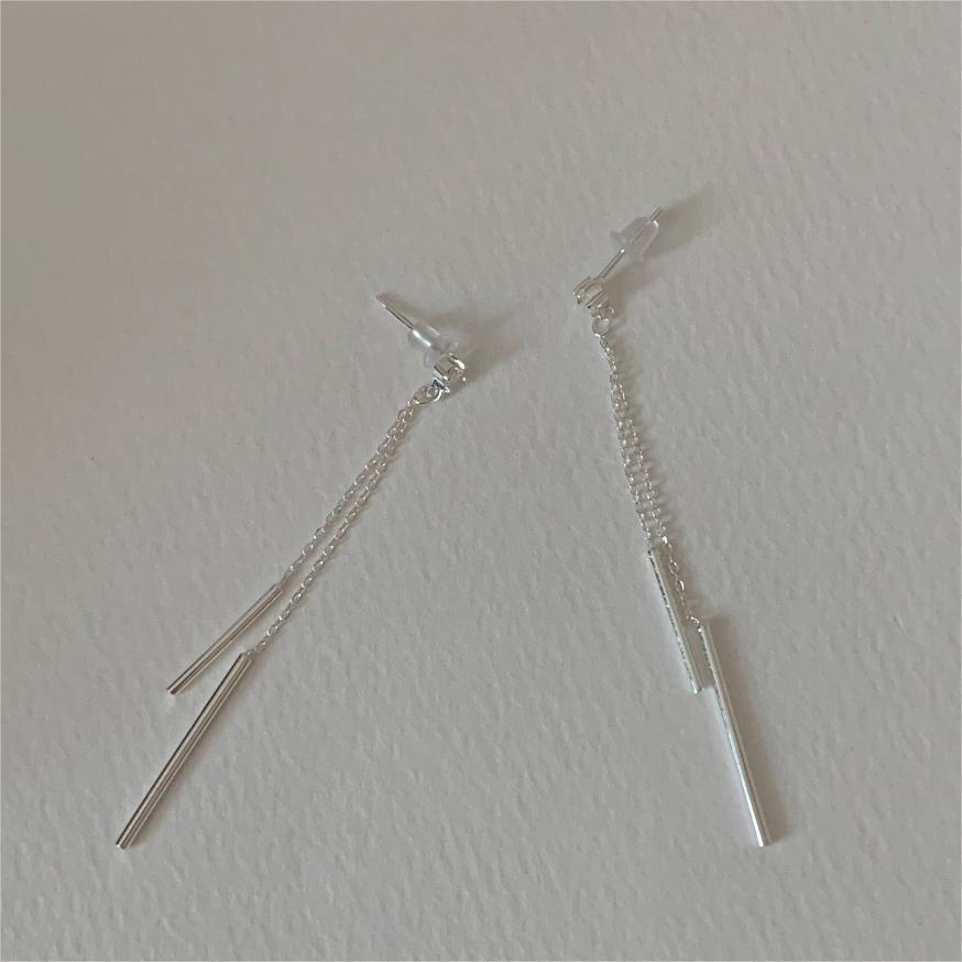 流蘇925銀長耳環