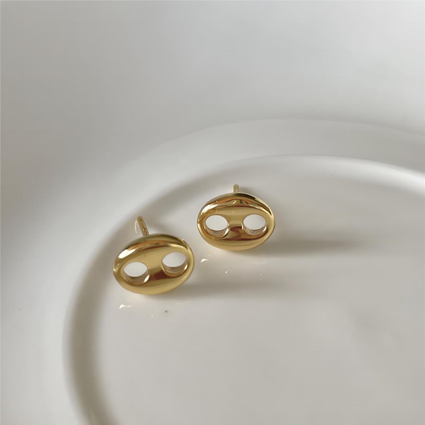 豬鼻子925銀耳環