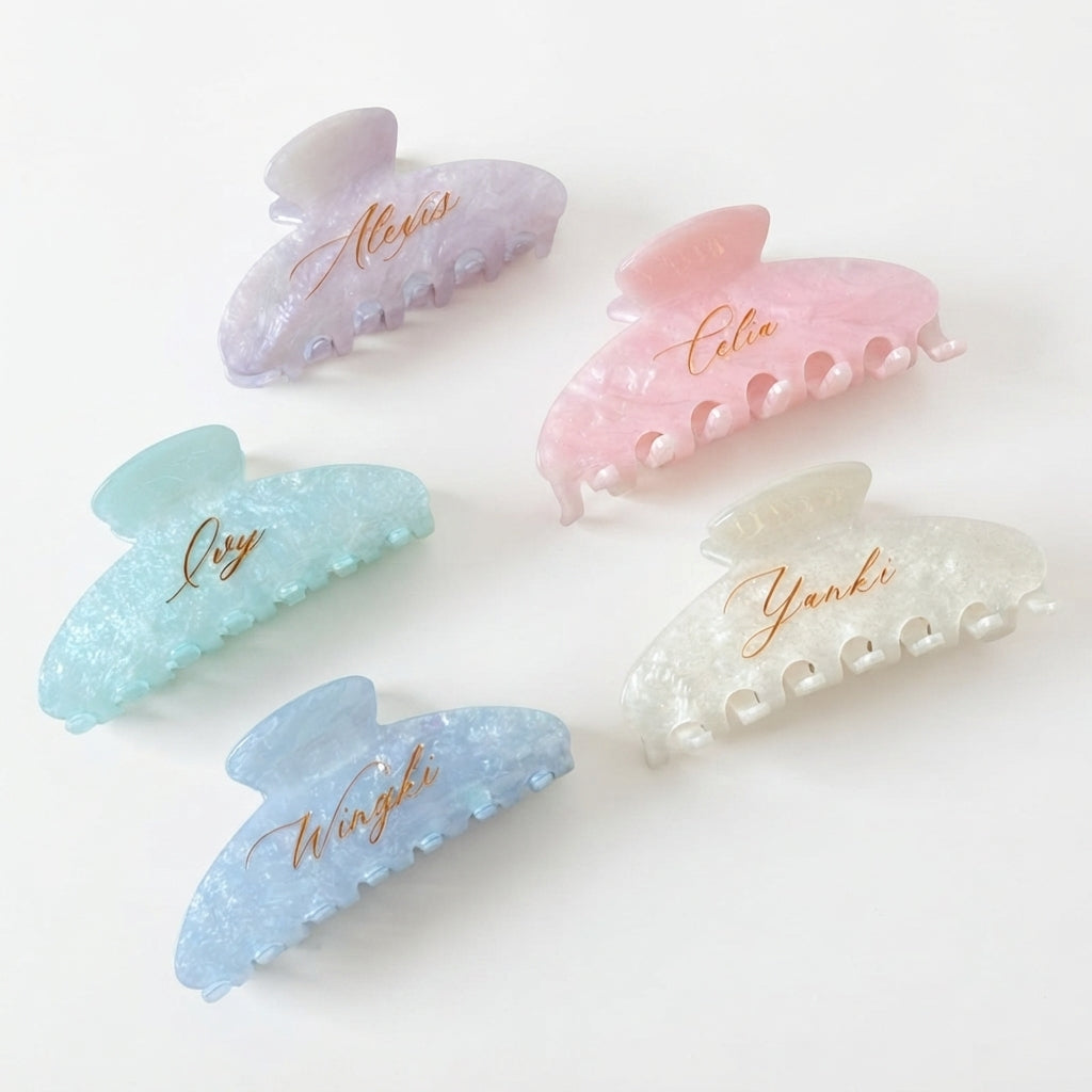 Engraved Name Claw Clip