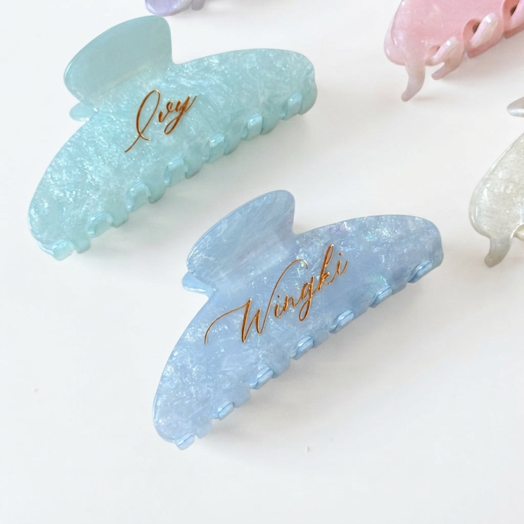 Engraved Name Claw Clip