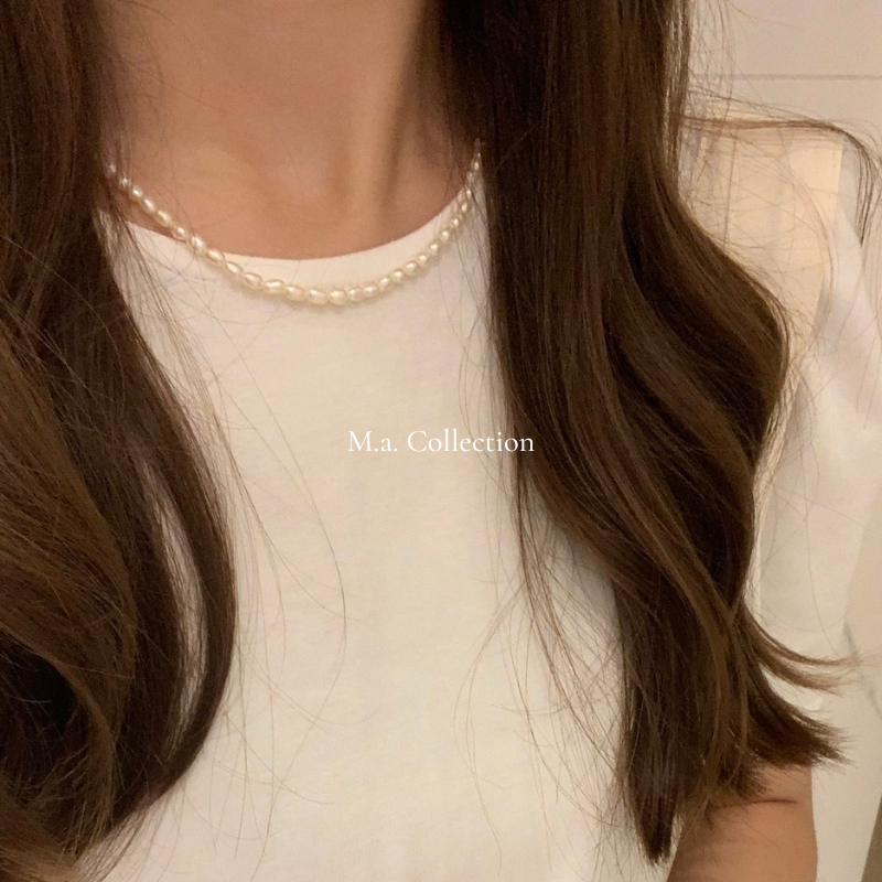 Millet Grain Pearl 925 Silver Necklace
