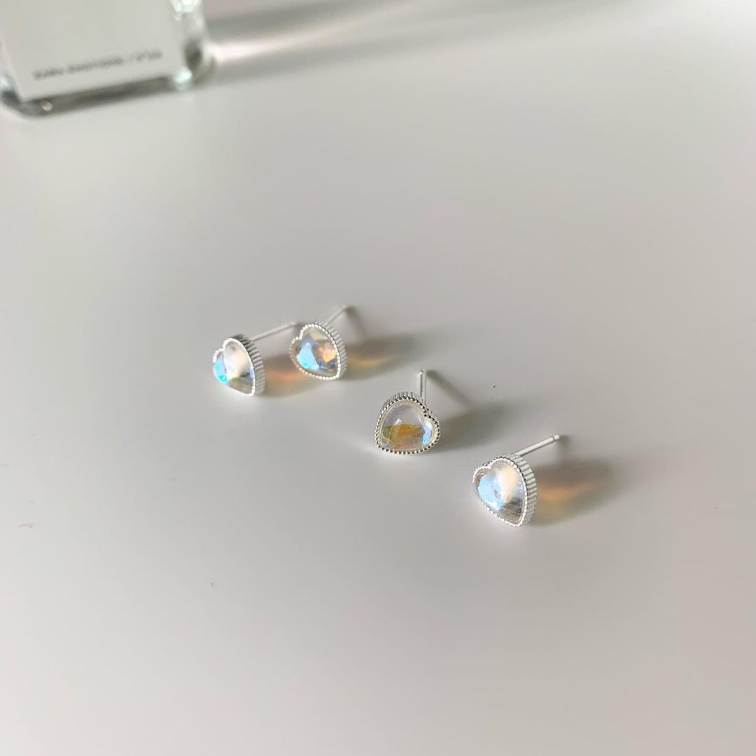 可愛心心幻彩925銀耳環