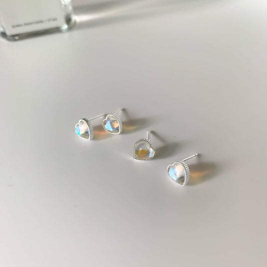 可愛心心幻彩925銀耳環