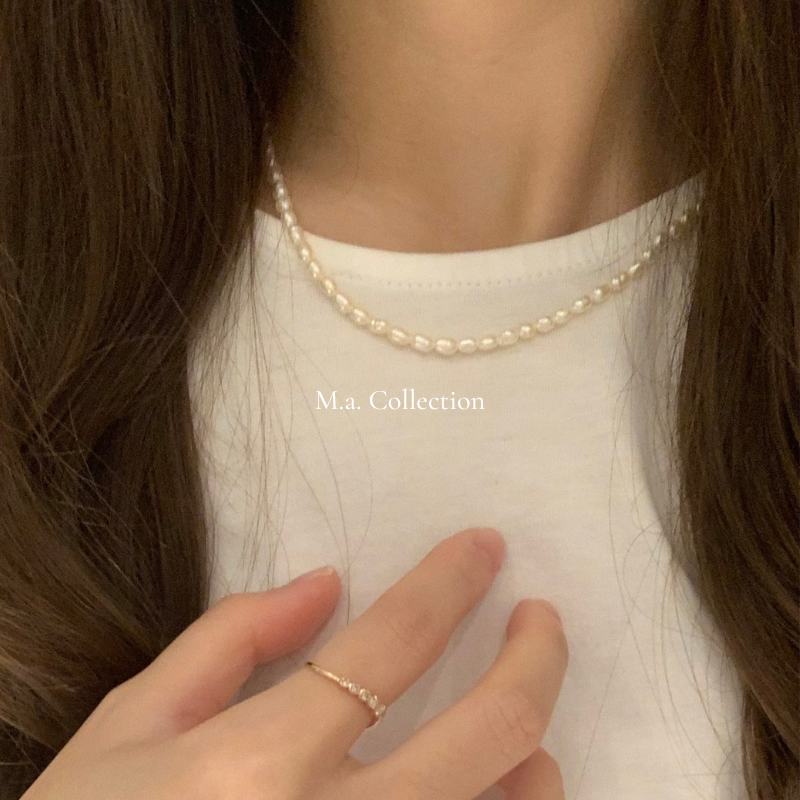 Millet Grain Pearl 925 Silver Necklace