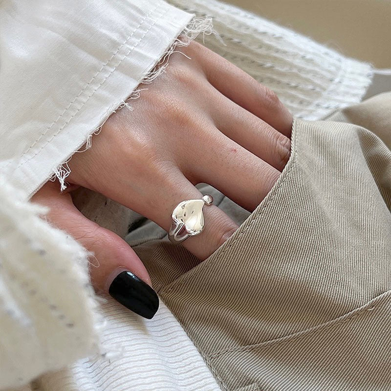 Heart Open 925 Silver Ring