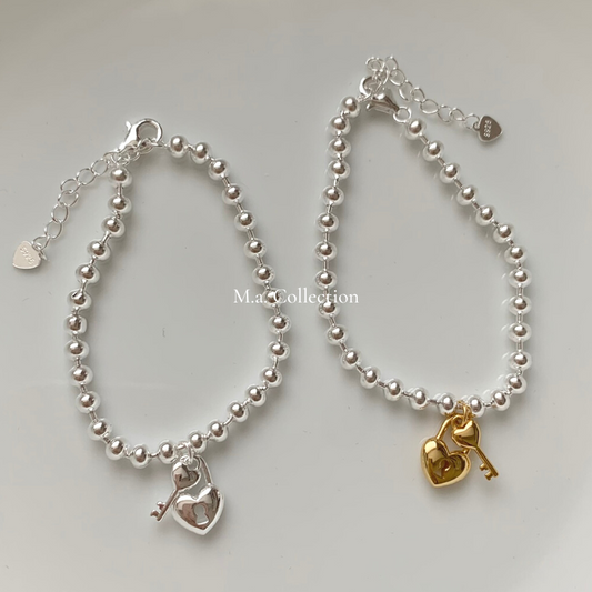 Heart Lock 925 Silver Bracelet