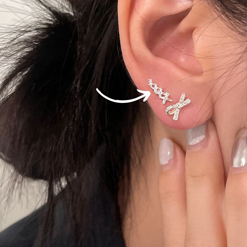 Fine grain series 925 silver earrings