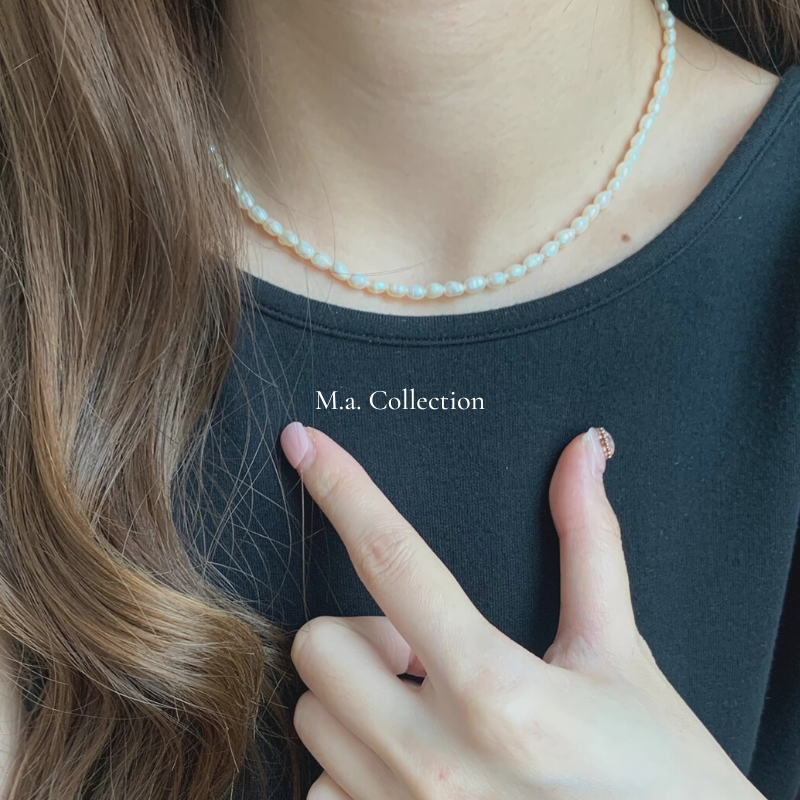 Millet Grain Pearl 925 Silver Necklace
