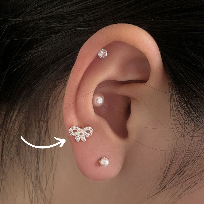 Fine grain series 925 silver earrings