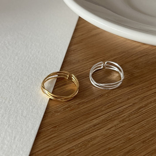 Simple Line Design Open 925 Silver Ring