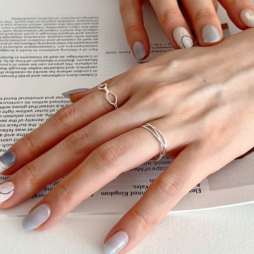 Simple Line Design Open 925 Silver Ring