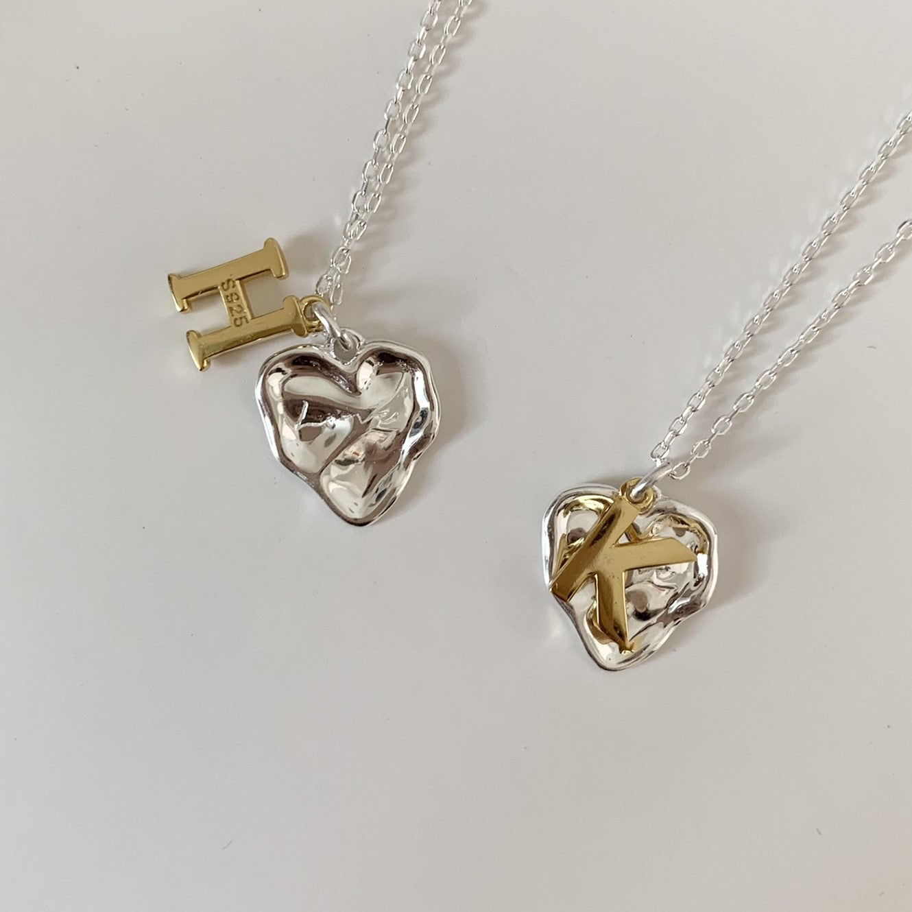 Love 心心字母頸鏈