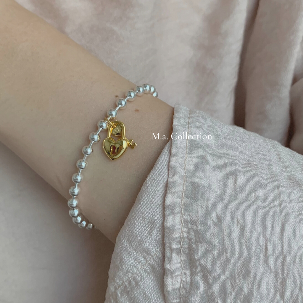 Heart Lock 925 Silver Bracelet