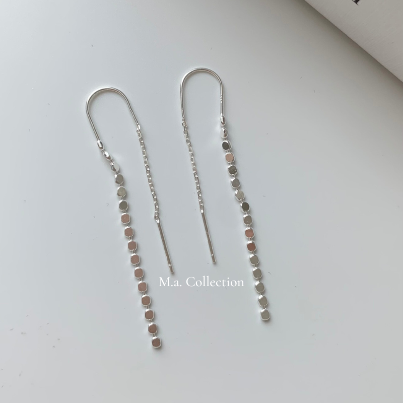 Ball Fringe 925 Silver Earrings