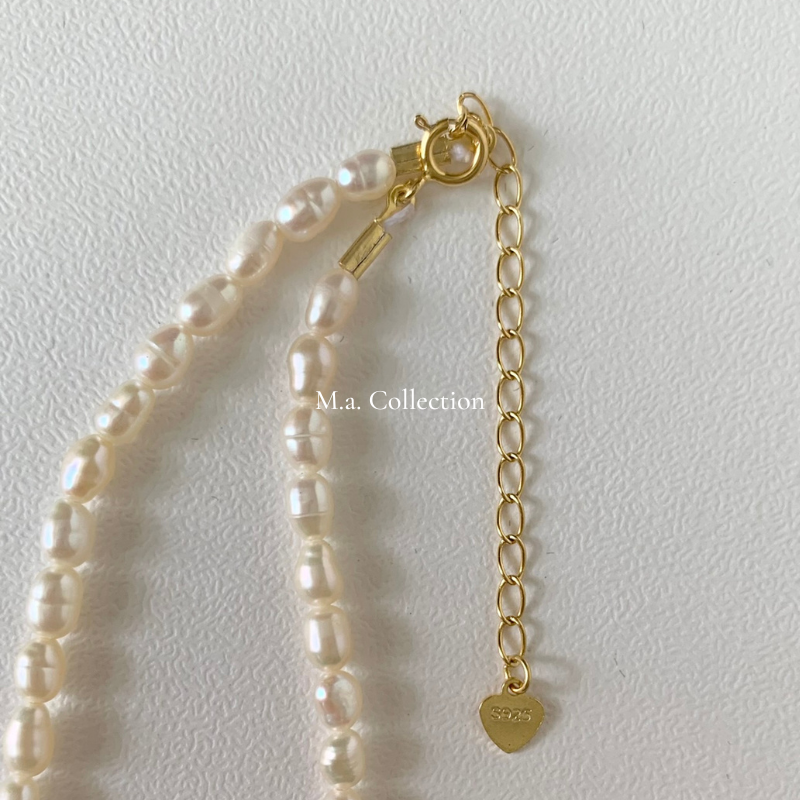 Millet Grain Pearl 925 Silver Necklace