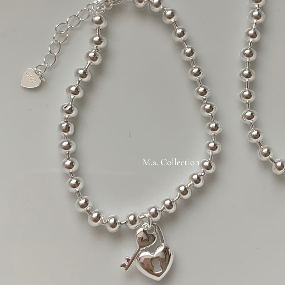 Heart Lock 925 Silver Bracelet