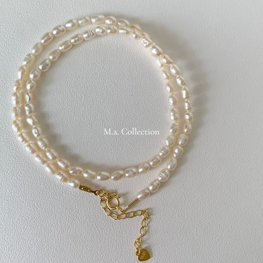 Millet Grain Pearl 925 Silver Necklace