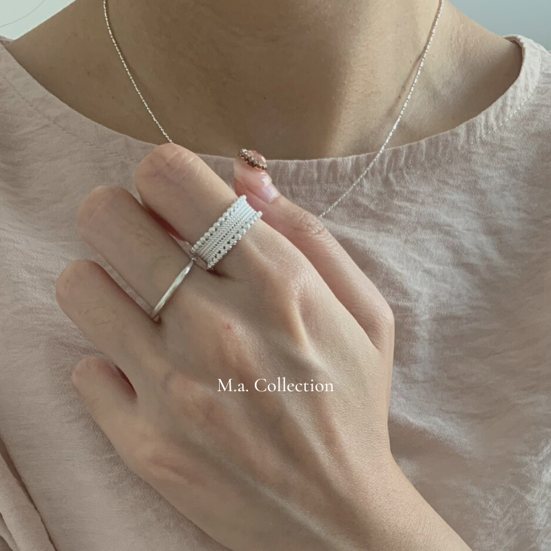 Bead Open 925 Silver Ring