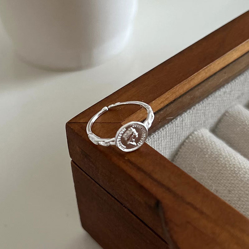 Portrait Open 925 Silver Ring